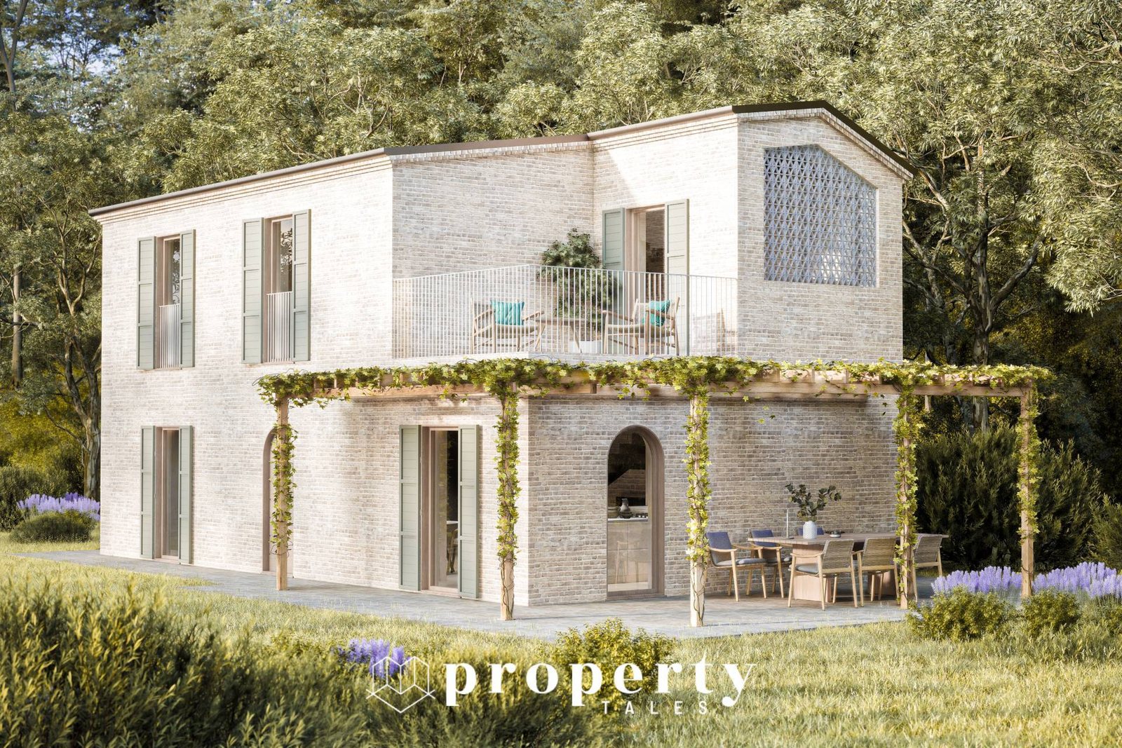 Il casale come sarà, con il pergolato